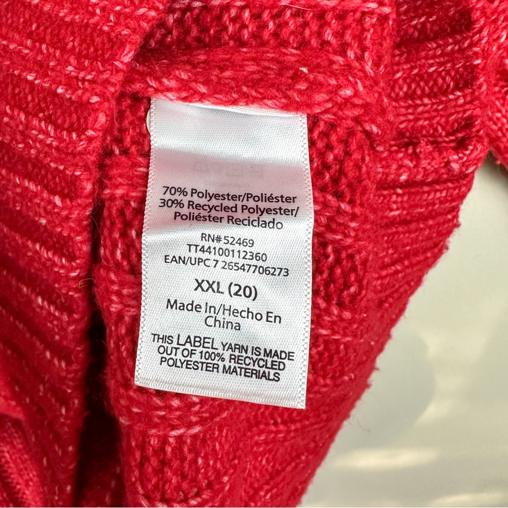 Time and Tru Red Plus Size Turtle Neck Knit Chunky Sweater - Picture 7 of 10